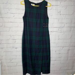 Talbots green plaid size 4 petite dress‎